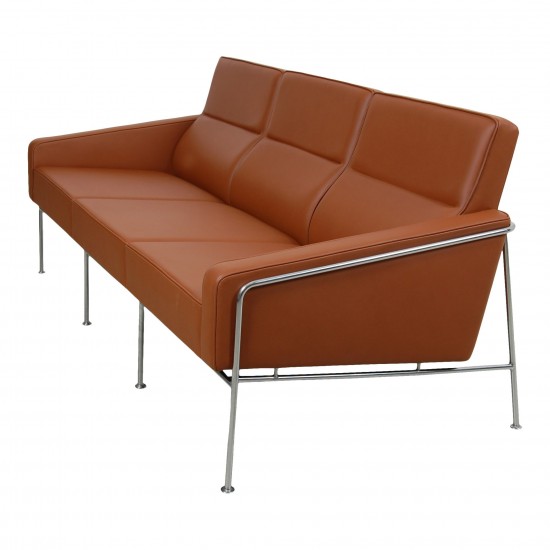 Arne Jacobsen 3 person Airport sofa newly upholstered with walnut